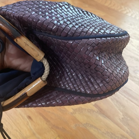 Vintage Neiman Marcus purple Straw Crossbody Bag - Picture 12 of 16